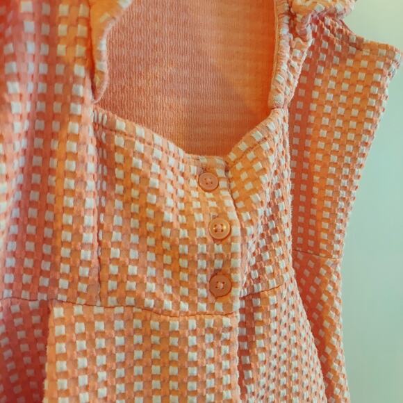 Janie Jack Dress Size 8 Pink Ruffle Sleeve Bow in Back Valentines Checked - Picture 4 of 7